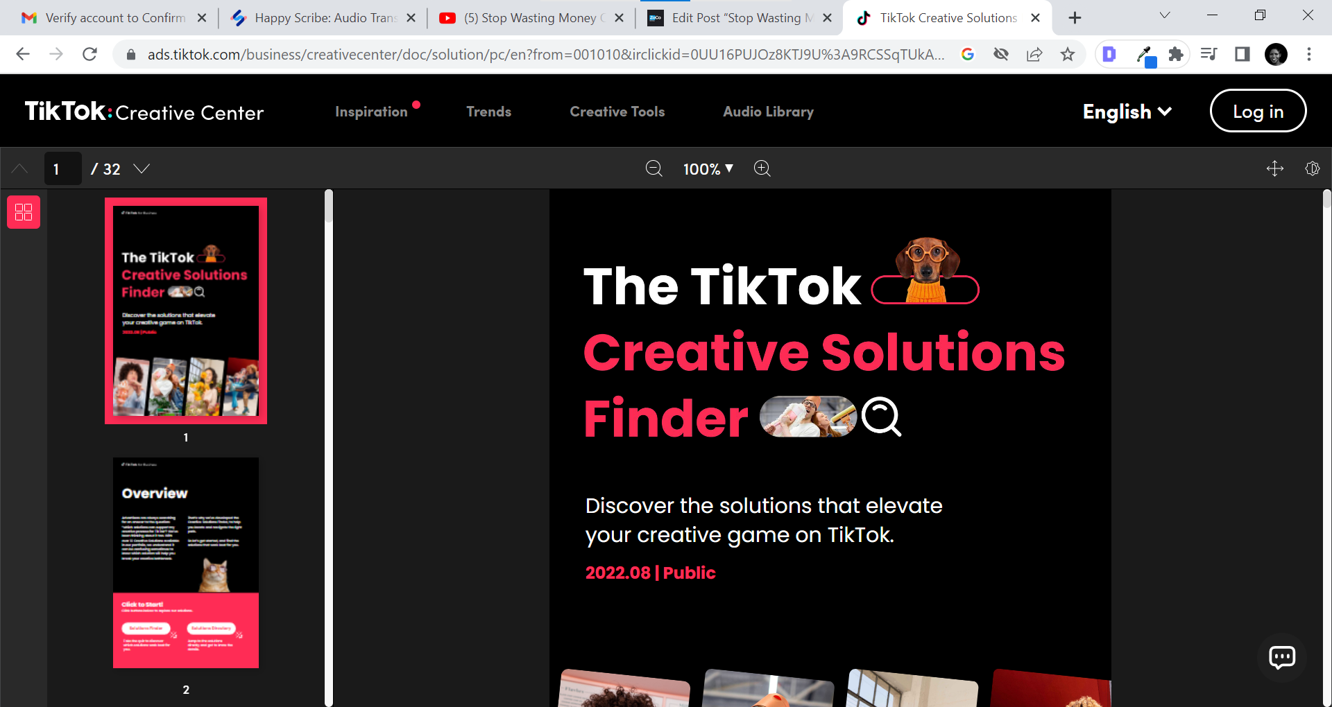 Creative Solutions Finder for Tiktok Ads